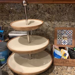 Gorgeous wood 3 tier display platter